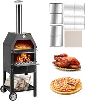 Delicino Pizza Oven Buiten - Pizzaoven Incl. Pizzasteen, Wieltjes & Thermometer - Complete set - BBQ Oven