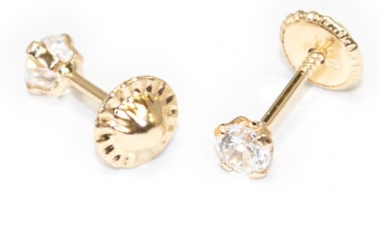 La Rosa Princesa Mini Boucles d'oreilles d'Oreilles Zirconium | Fermeture à vis | Or 18 carats 2 mm