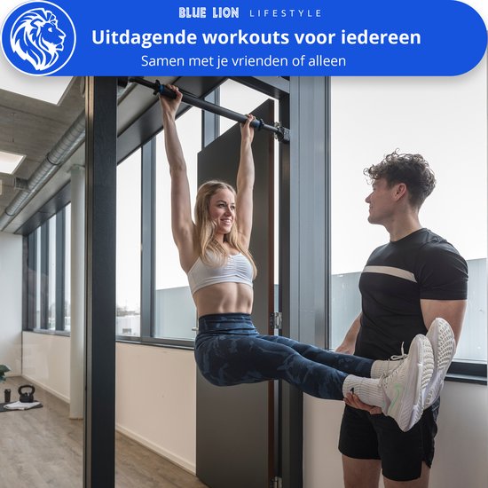 Blue Lion Max-2 Pull-up bar - Optrekstang - Thuis sporten - Met Resistance band & Workout E-book