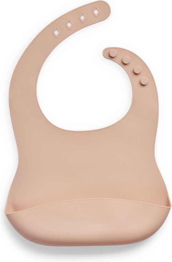 Jollein - Slab (Pale Pink) - Siliconen - Slabbetjes Baby - 26 cm