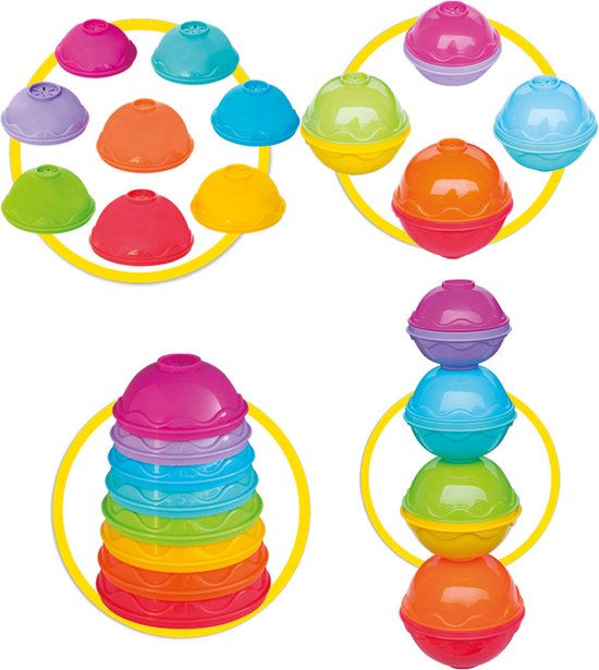 Gobelets Empilables Bébé 9 Tasses Empilables Silicone Bébé - Jouet Dentition Montessori - 3-12 Mois - Cadeau Éducatif Tasses Dentition éducatif