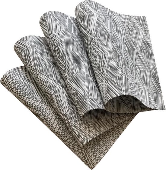 Placemats Kunststof Tafelloper Onderlegger 4 stuks
