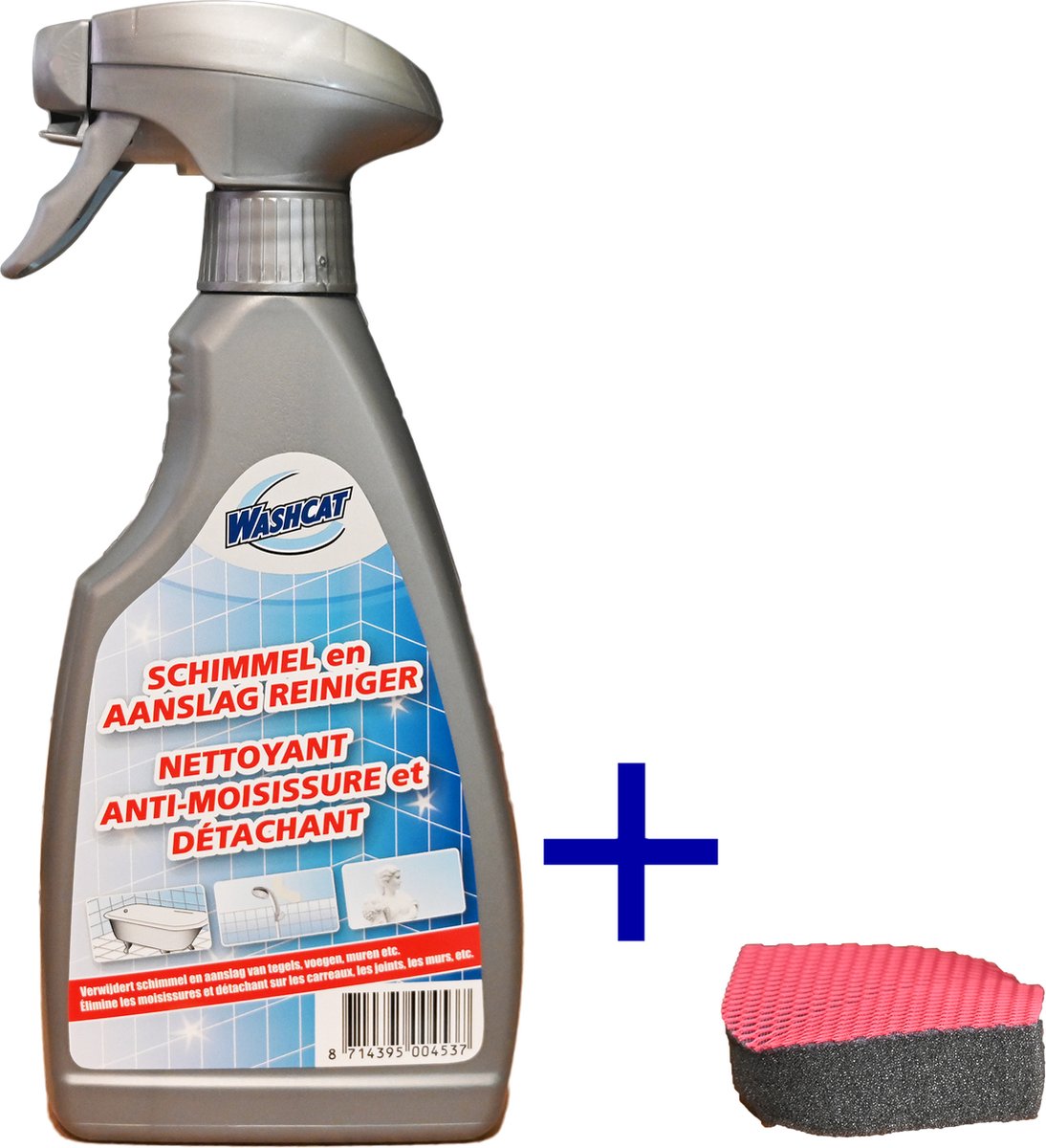 Schimmel en aanslag reiniger Washcat - 1x 500 ML + sorbo spons