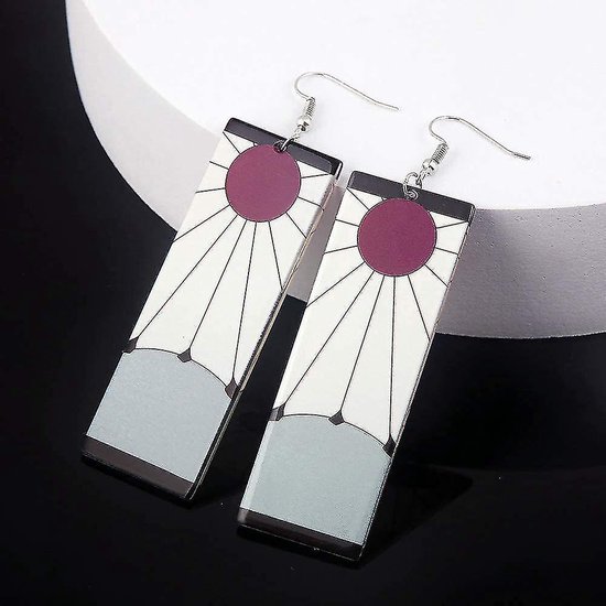 Boucles D'oreilles Kamado Tanjirou Demon Slayer - Clip Acrylique, Design Anime Japonais, Idéal Cosplay Ou Quotidien