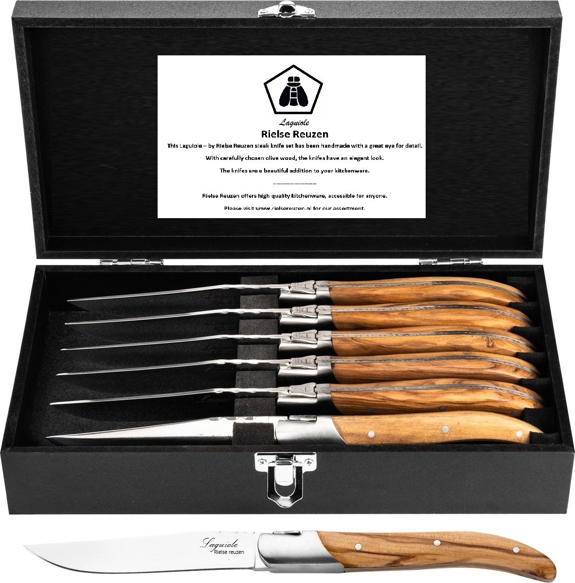 Laguiole Steakmessen by Rielse Reuzen Laguiole Vleesmessen Luxe Steakmessen...