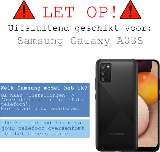 Samsung Galaxy A03s Case Bookcase 2x Protecteur d'écran - Samsung Galaxy A03s Case Cover - Samsung Galaxy A03s Screen Protector 2x - Wit