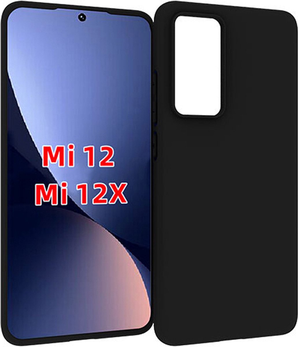 Geschikt voor Xiaomi 12/ 12X Hoesje - Zwart Siliconen Case