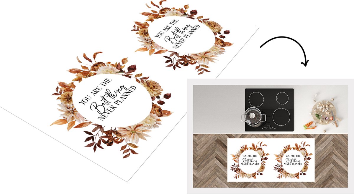 KitchenYeah Keukenloper - Loper keuken - Quotes - Liefde - Spreuken - Stel - You are the best thing never planned - 120x60 cm - Keukenloper vinyl Multicolor