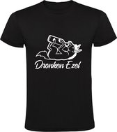 Dronken ezel Heren T-shirt | festival | bier | feest | carnaval | Grappig | Zwart