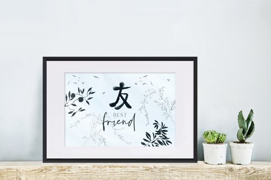 Cadre photo avec poster - Best amis - Best - Proverbes - Amitié - 60x40 cm - Cadre poster