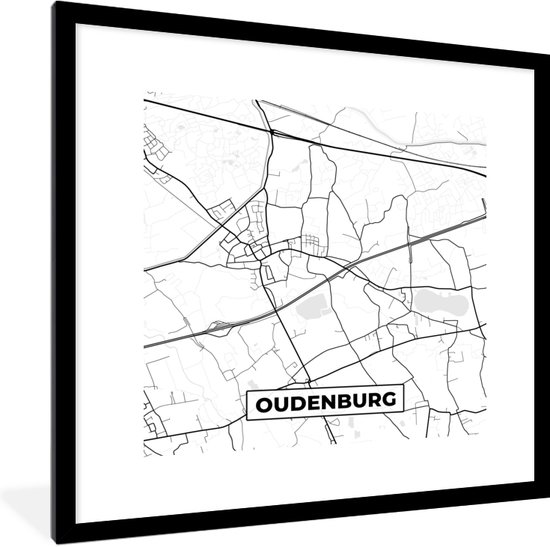 Poster Zwart Wit - Stadskaart – Plattegrond – België – Zwart Wit ...
