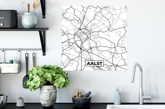 Poster België – Aalst – Stadskaart – Kaart – Zwart Wit – Plattegrond - 50x50 cm