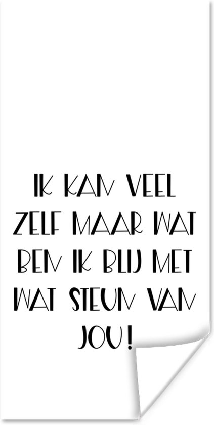 Affiche Get well - Citation - Zwart - Support - 80x160 cm