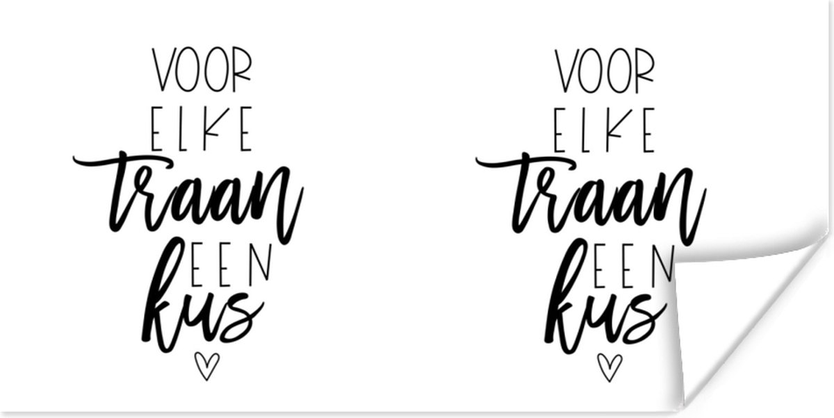 Poster Beterschap - Quotes - Wit - Kus - 40x20 cm