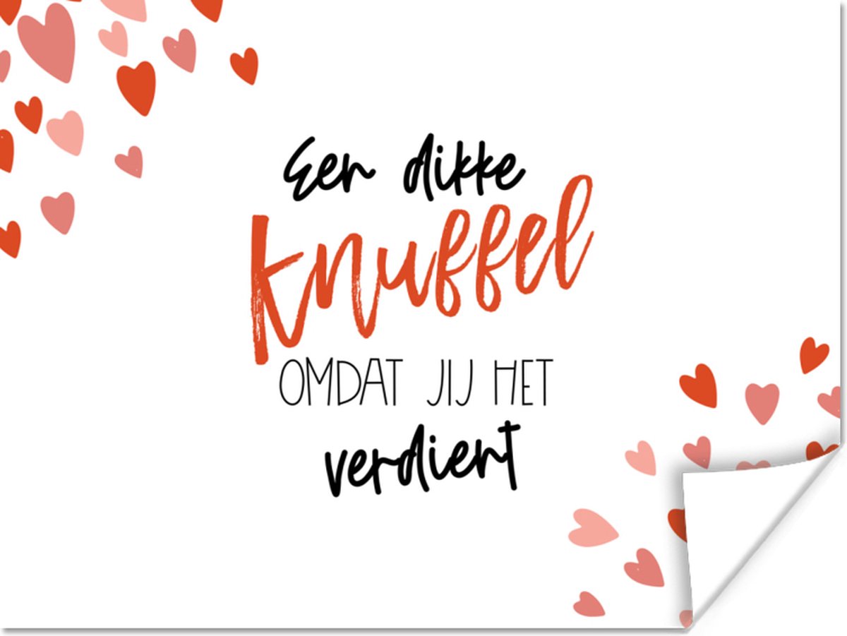 Poster Beterschap - Quote - Knuffel - 120x90 cm