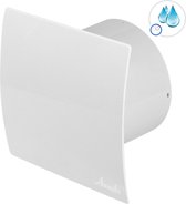 AWENTA Ventilateur de salle de bain SILENT Ø100 mm - 75 m³/h - Minuterie et capteur d'humidité - Façade incurvée - Wit