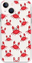 Fooncase Hoesje Geschikt voor iPhone 13 - Shockproof Case - Back Cover / Soft Case - Crabs / Krabbetjes / Krabben