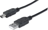 Manhattan - USB 2.0 A Male naar USB 2.0 Mini Male - 1.8 m