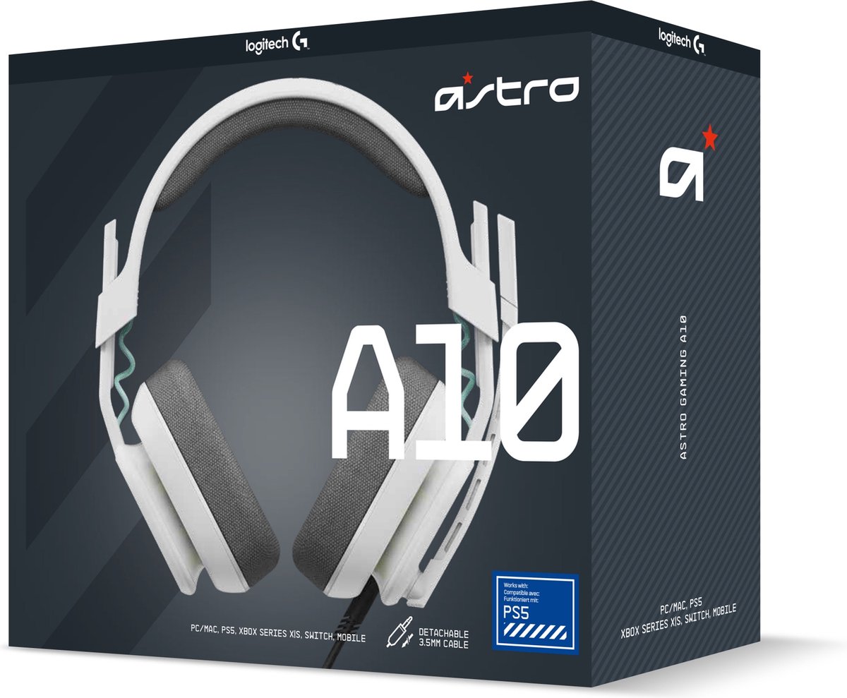 ASTRO gaming Gaming A10, Casque gaming Blanc/Vert, PC