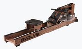 Evolve Fitness WR-100 - Waterrower Roeitrainer - Transportwielen - Duurzaam eiken- & essenhout (walnoot)