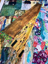 Sjaal schilderij Gustav Klimt mix van dikker materiaal met 2 kanten print