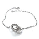 Cataleya Jewels AG925 Dubbele Cirkel Zilveren Armband