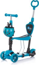 Chipolino Kiddy Evo Step - Step met zitje en duwstang - 3 wielen - 3 in 1 - Kinderscooter met LED wielen - Blauw