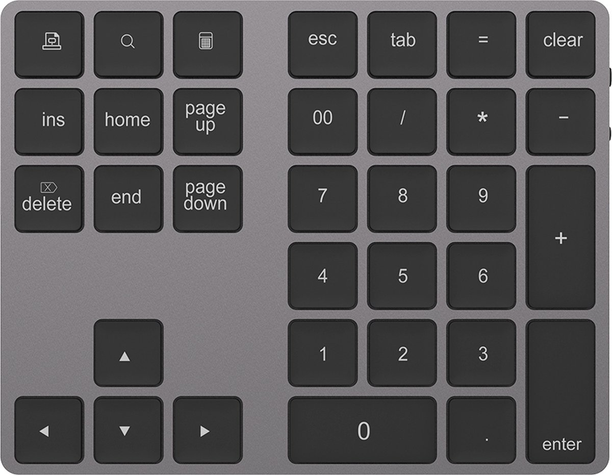 Numeriek Toetsenbord - Draadloos Bluetooth Keypad - Numeriek Numpad voor IOS, Android en Windows - 34 toetsen - Zwart