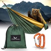 PURE HANG Premium Camping hangmat Outdoor XXL voor 2 personen 300 kg belastbaar 285 cm x 185 cm ultralichte parachutezijde met 2 karabijnhaken - Reizen strand tuin Travel - TÜV get