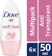 Dove Deodorant roller Soft Feel - 6 x 50 ml - voordeelverpakking