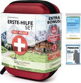 URBAN MEDICAL® EHBO-set Outdoor  Inhoud uit  Survival Kit - Nooddeken + Regenponcho | Eerste Hulp Kit voor Reizen, Sport, Auto en Thuis | DIN 13167