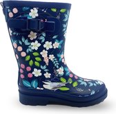 XQ Footwear - Bottes de pluie pour femmes - Bottes en caoutchouc - Femme - Festival - Imprimé fleuri - Caoutchouc - bleu foncé - Taille 40