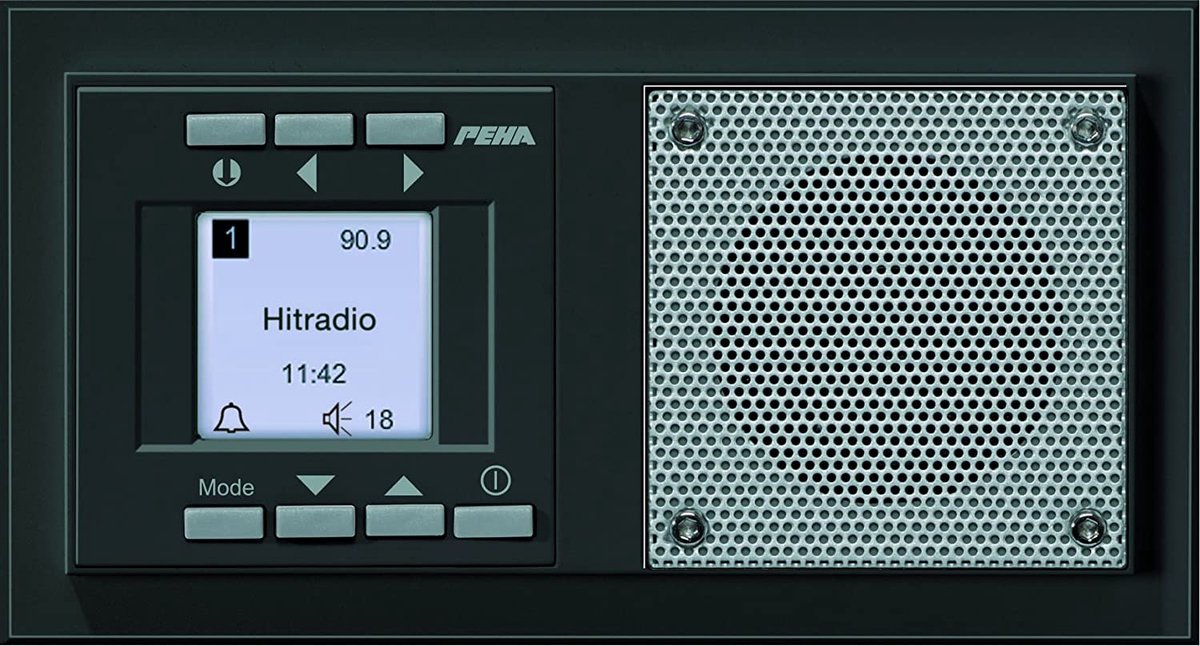 PEHA digitale inbouwradio Aura antraciet (20.485.64 RADIO)