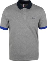 Sun68 - Polo Grijs Blauw - Modern-fit - Heren Poloshirt Maat XXL
