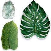 Touch-Mel - York Floreale Leaf - melamine schalen in vorm van tropische blad - set van 3