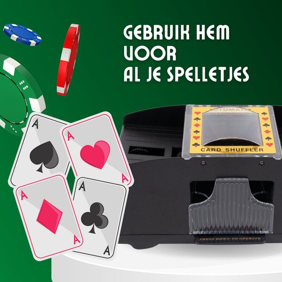 Thumbnail van een extra afbeelding van het spel NoPeak Kaartenschudmachine – Kaartschudmachine – schudmachine speelkaarten- inclusief 2 kaartspellen – 2 pakjes kaarten