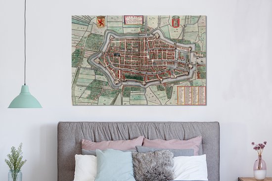 Décoration murale Métal - Aluminium Peinture Industrielle - Carte - Vintage - Alkmaar - 150x100 cm - Dibond - Photo sur aluminium - Décoration murale industrielle - Pour le salon / chambre