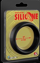 Wide siliconen donut ring - 57 mm - zwart