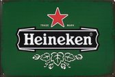 Metal Plate 'Heineken' - wandborden - bierplaat - metalen plaat - wanddecoratie