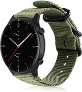 Nylon Smartwatch bandje - Geschikt voor Strap-it Amazfit GTR 2 nylon gesp band - groen - GTR 2 - 22mm - Strap-it Horlogeband / Polsband / Armband