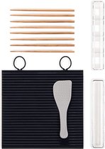 Sushi zelf maken pakket ronde vorm pers siliconen mat sushi maker voor professionele sushi DIY beginner kit eetstokjes en rijstlepel