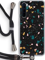 Case Company® - OnePlus Nord hoesje met Koord - Terrazzo N°10 - Telefoonhoesje met Zwart Koord - Bescherming aan alle Kanten en Over de Schermrand