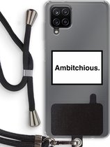 Case Company® - Samsung Galaxy A12 hoesje met Koord - Ambitchious - Telefoonhoesje met Zwart Koord - Bescherming aan alle Kanten en Over de Schermrand