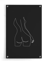 Walljar - Woman Body Line Art - Muurdecoratie - Plexiglas schilderij