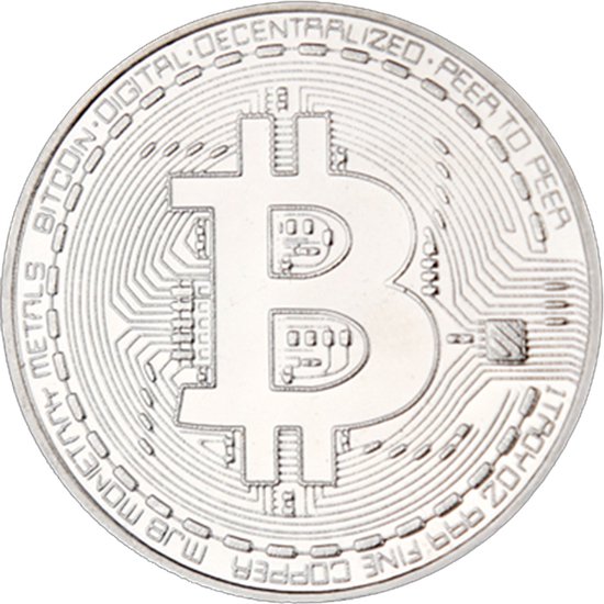 Afbeelding van het spel Bitcoin verzamelmunt - Munten - Crypto - Coin - Token - Souvenir - Met beschermhoes - zilver