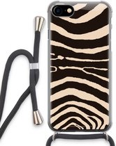 Case Company® - iPhone SE 2020 hoesje met Koord - Arizona Zebra - Telefoonhoesje met Zwart Koord - Extra Bescherming aan alle Kanten en Over de Schermrand