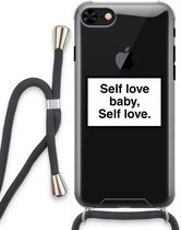 Case Company® - iPhone 8 hoesje met Koord - Self love - Telefoonhoesje met Zwart Koord - Extra Bescherming aan alle Kanten en Over de Schermrand