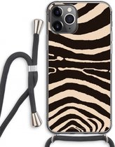 Case Company® - iPhone 11 Pro Max hoesje met Koord - Arizona Zebra - Telefoonhoesje met Zwart Koord - Extra Bescherming aan alle Kanten en Over de Schermrand