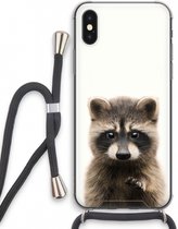 Case Company® - iPhone X hoesje met Koord - Rocco - Telefoonhoesje met Zwart Koord - Extra Bescherming aan alle Kanten en Over de Schermrand
