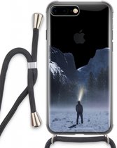 Case Company® - iPhone 8 Plus hoesje met Koord - Wanderlust - Telefoonhoesje met Zwart Koord - Extra Bescherming aan alle Kanten en Over de Schermrand